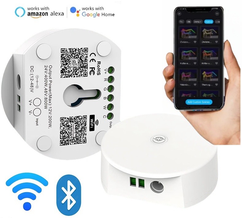 Gemstone 30mm UCS2904 RGBW WIFI APP Voice Control Track Christmas LED Point Light