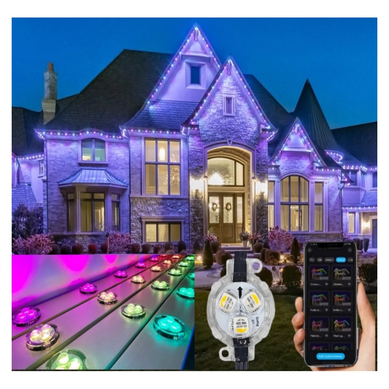 Gemstone 30mm UCS2904 RGBW WIFI APP Voice Control Track Christmas LED Point Light