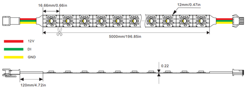 DC12V Addressable Digital SK6812 WS2815 RGBW LED STRIP Tape Light