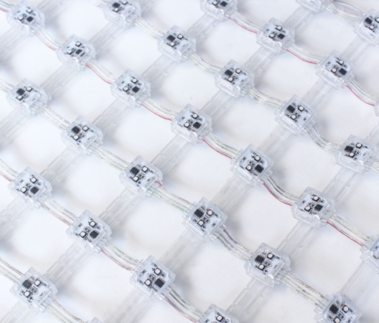 Flexible Transparent Outdoor LED Mesh Curtain Light