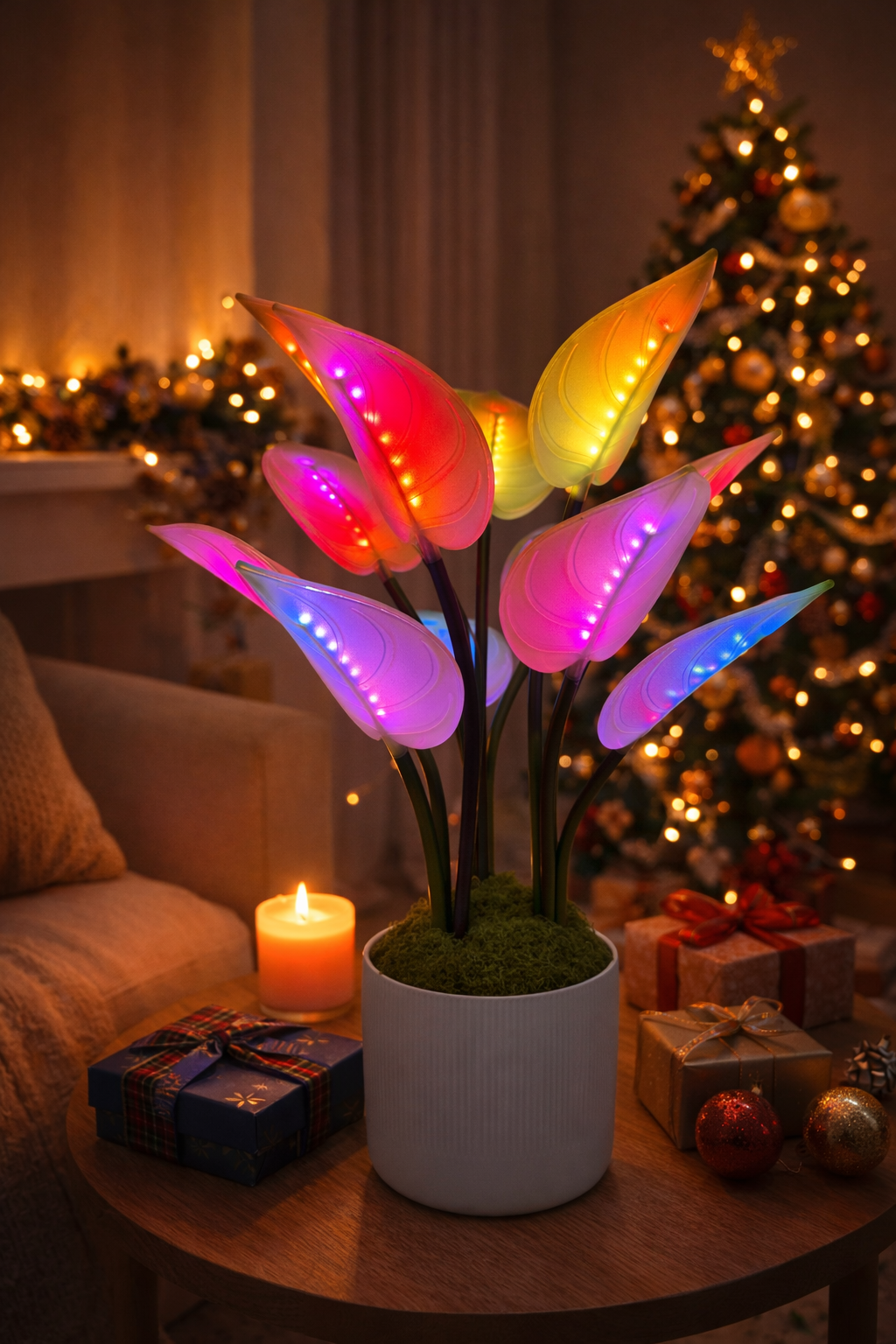Botanical Decorative Table Lamp Digital LED Plant Light