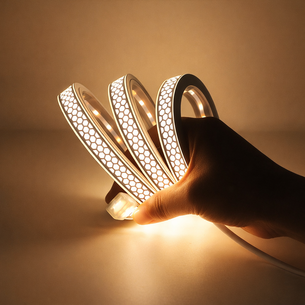 Honeycomb LED Neon Strip Light Silicone Diffused Waterproof Flexible Lighting