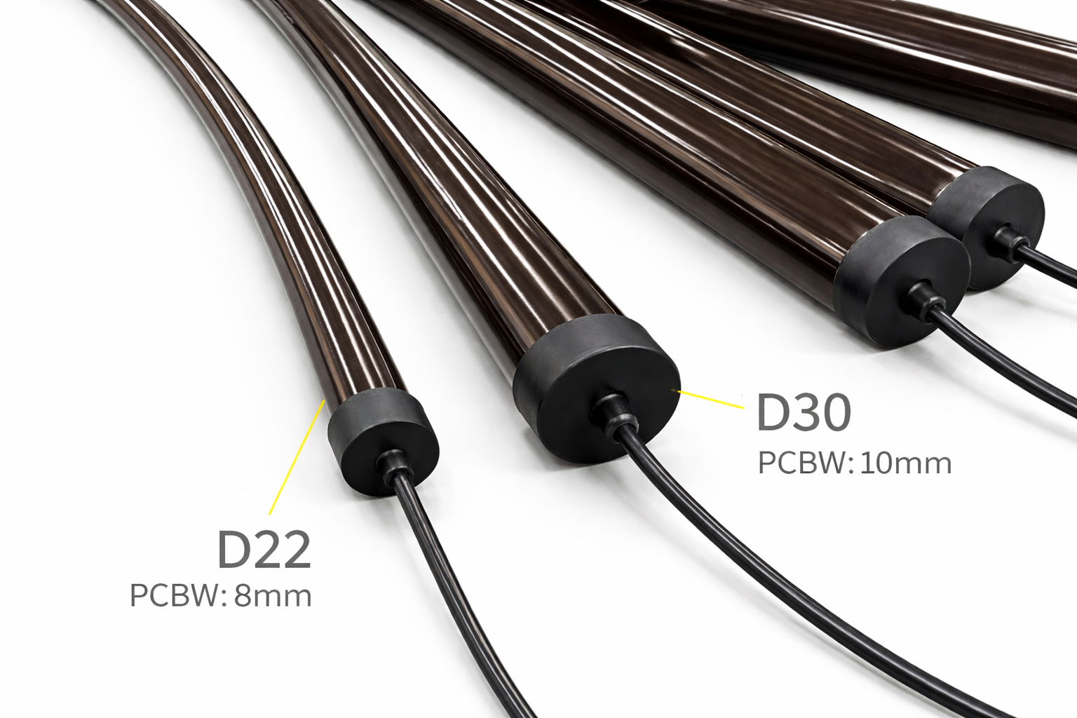 360 Degree Viewing D22 D25 D30 Black Neon Tube White RGB RGBW Silicone LED Neon Light Strip 3000K 6000K