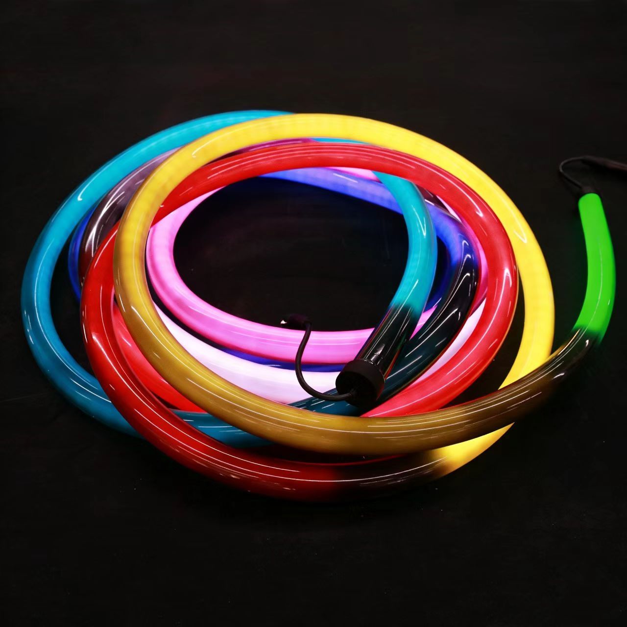 360 Degree Viewing D22 D25 D30 Black Neon Tube White RGB RGBW Silicone LED Neon Light Strip 3000K 6000K